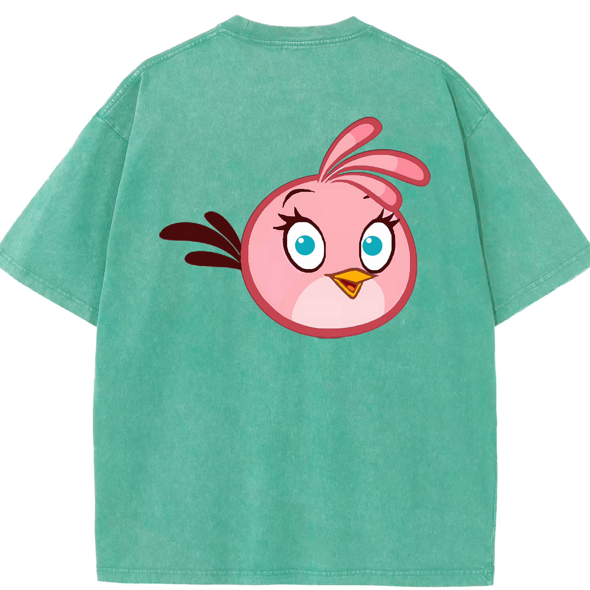 （画像用） Angry Birds アングリーバード 綿100% ヴィンテージ風 半袖Tシャツ（背面プリント）